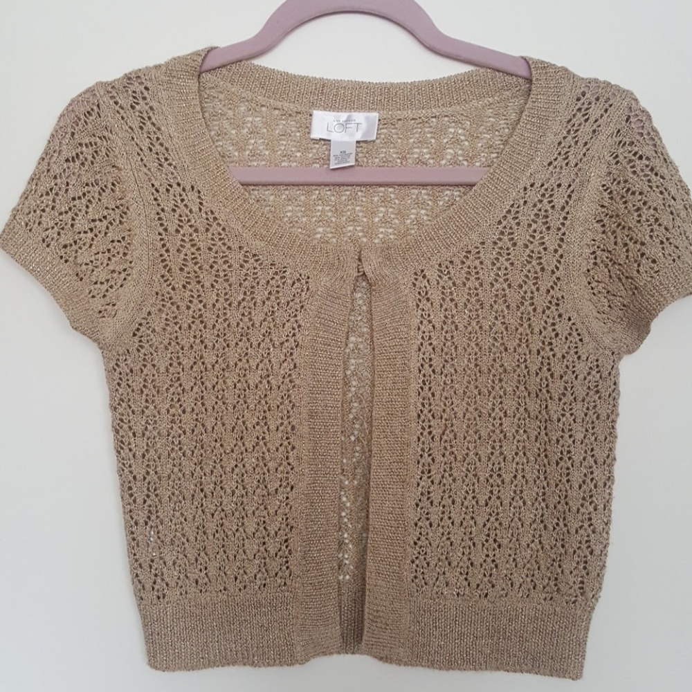 Anne Taylor LOFT Knit cropped cardi